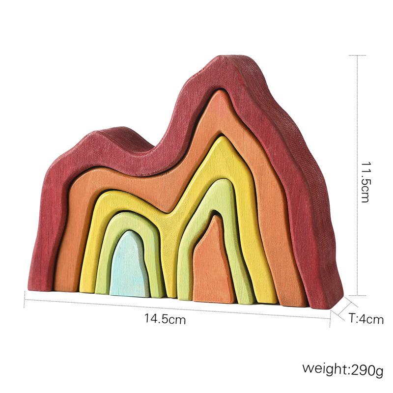 

Деревянная радужная гора, пирамидка для раннего развития