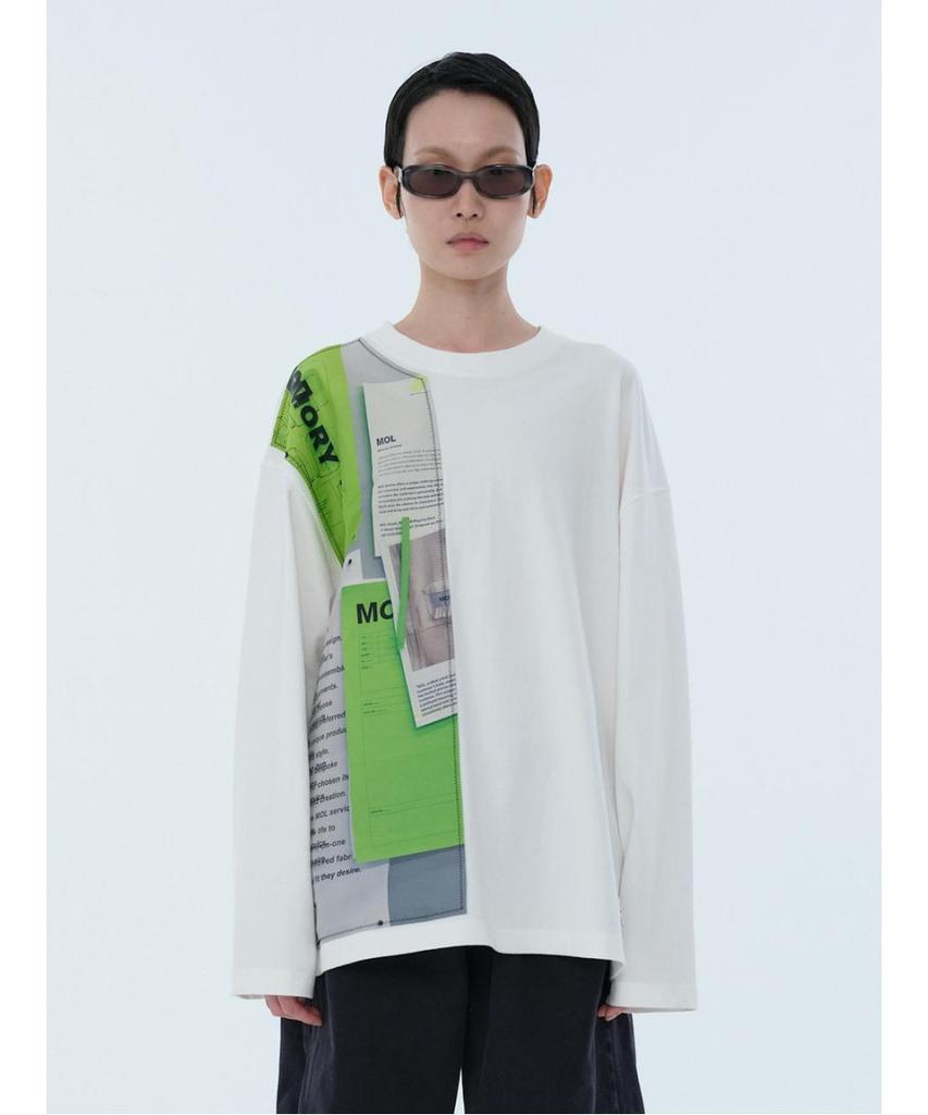 RECODE Printing Detail Longsleeve T-Shirt Rktaa24614Whx
