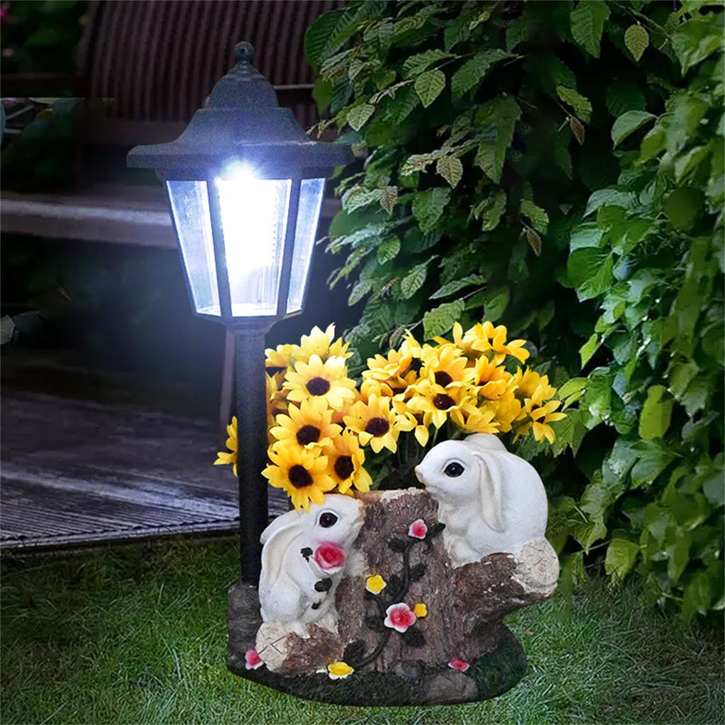 Happy Solar Outdoor Light Statue Ornament