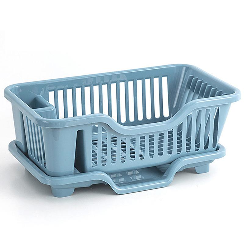 Kitchen Drain Rack Dishwasher Plastic Storage Box Water Filtering Dish Plate Bowl Holder Countertop Utensil Organizer