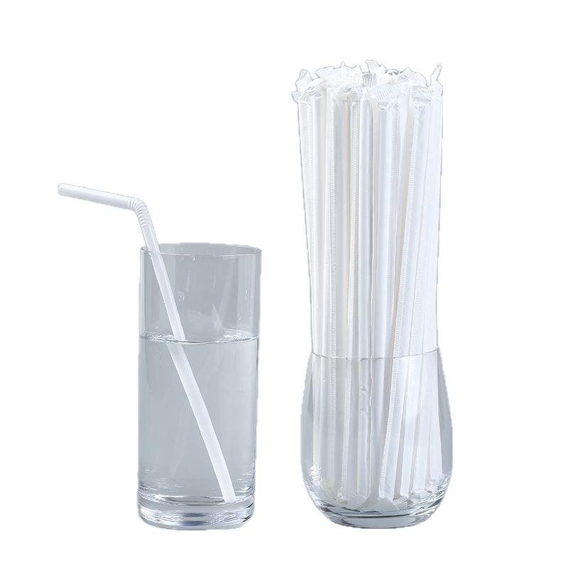 Individually Wrapped Bendable Plastic Straws - Food Grade for Pregnant Women & Children, Perfect for Milk, Tea, and Beverages.