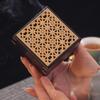 Chinese Style Purple Sandalwood Square Incense Burner Plate, Creative Home Living Room Supplies, Small Aromatherapy Furnace, 1Pc