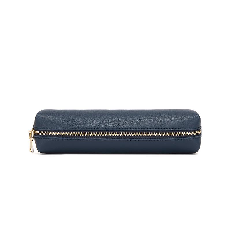Korean Style Retro Unisex PU Leather Pencil Case for Students