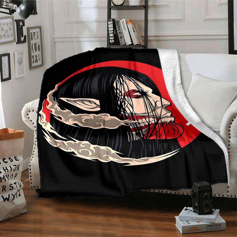 1pc Attack Titan Soft Flannel All Season Throw for Home, Office, Outdoor UseDurable Comfort Soft Warm Throw for Home
