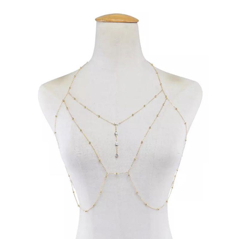 Breast chain Body chain Large size extended extension chain Fat necklace with jewelry Titanium steel does not fade Sexy premium breast chain