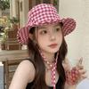 Japanese Western Cowboy Hat Lattice Wide Brim Sun Hat Fashion Bucket Hat  Outdoor