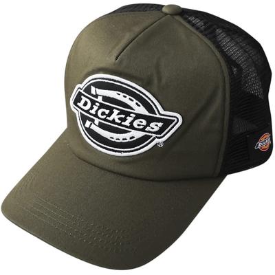 Dickies Custom-Made Big Size Twill Mesh Cap, Sizes XL, LL (62cm), Men's Black Mesh Cap, American Casual Street Style (JP, Alphabet, LL, (01) Khaki)