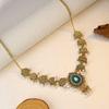 Bohemian Exotic Rhinestone Tassel Necklace & Earrings Set In Antiqued Alloy