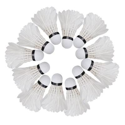 New 12 Pcs White Badminton Ball Shuttlecocks Sport Training Game