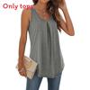 Summer Basic Cotton Sleeveless T Shirt For Women With Pleated Design For Casual Outfits