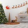 Cartoon Santa and Reindeer Christmas Flag Ornaments for Parties