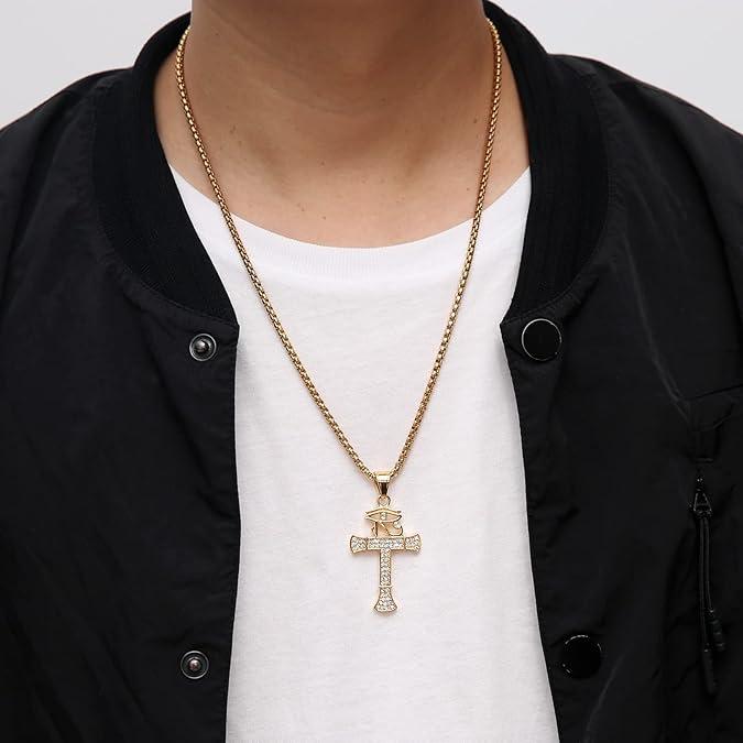 New Cross Eye of Horus Necklace Design Men's Necklace