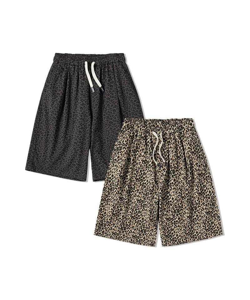 LIFEWORK Women'S) Leopard Print Single-Pleat Bermuda Pants