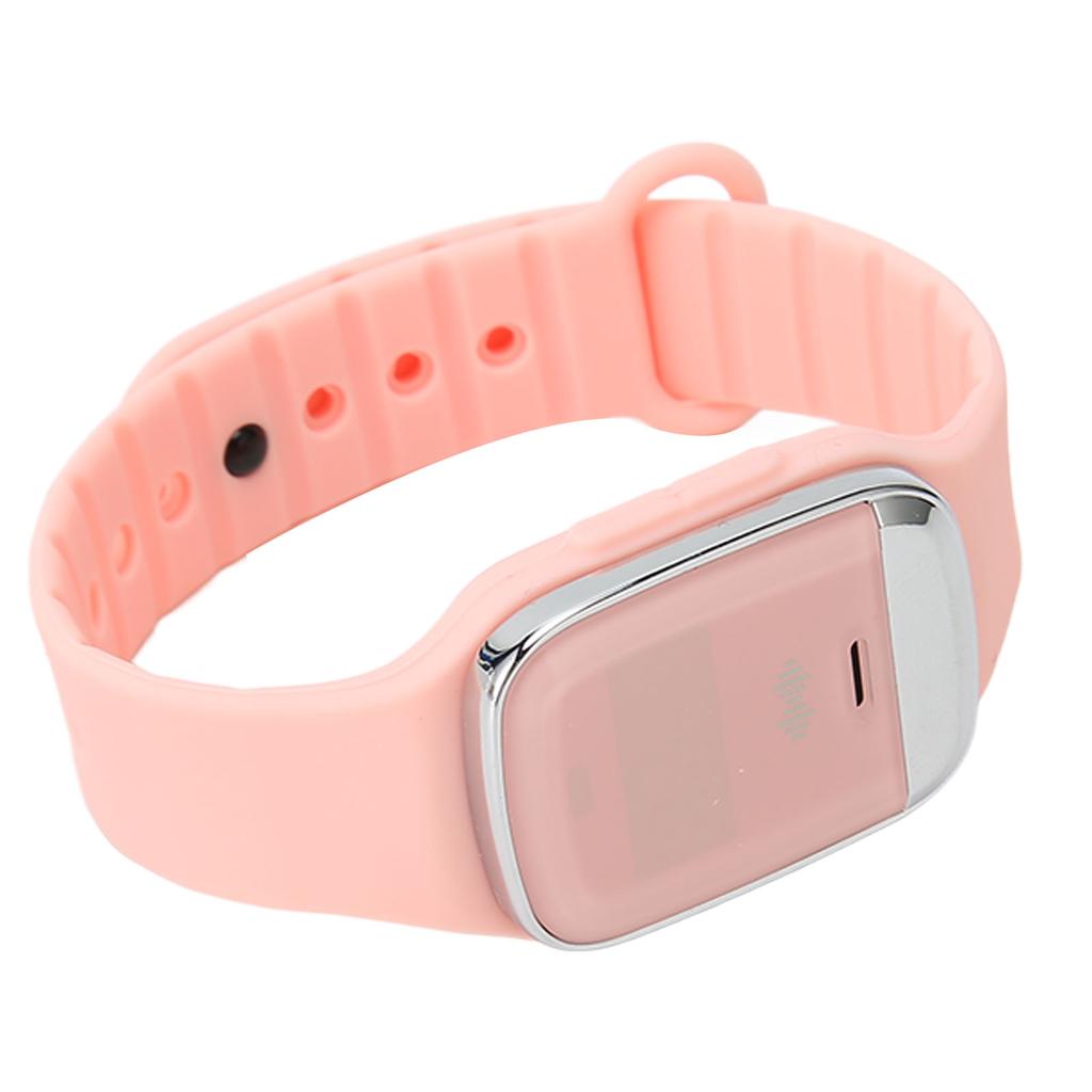 Ultrasonic Repellent Bracelet Portable Rechargeable Electronic Watch for Body Temperature Monitoring Pink