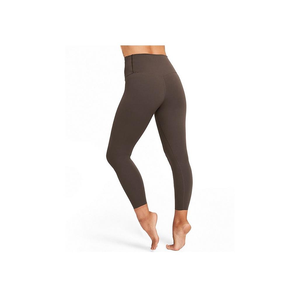 Nike Zenvy Series Solid Color Low-Intensity High-Waist Quick-Dry Slim Fit Cropped Sports Leggings Women Bottoms Brown DQ6016-237