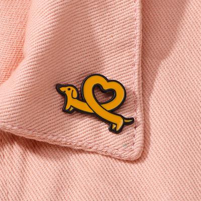Broche de Teckel de Dibujos Animados Amoroso Decoración para Mochila Escolar Accesorios para Combinar con la Ropa Insignia Pin de Caballo de Aleación Linda con Goteo de Aceite