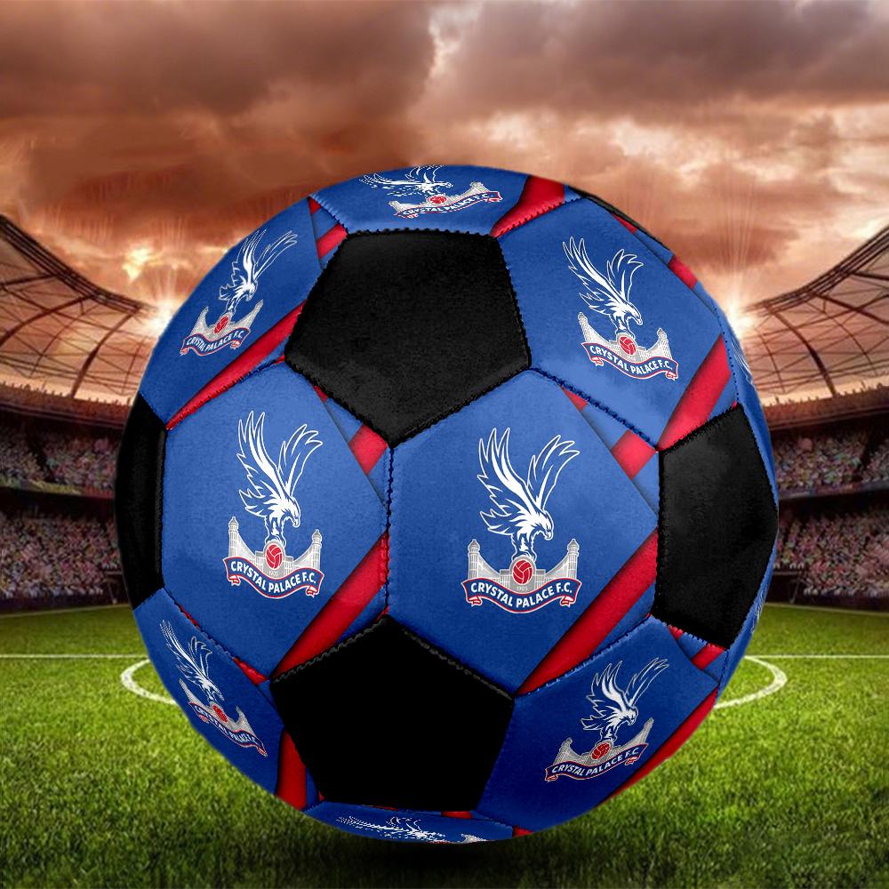 Pallone da Calcio Crystal Palace F.C Colorato Per Tutte le Età Cucito a Macchina PVC Pronto per la Competizione Resistente Alto Rimbalzo.TAGLIA5