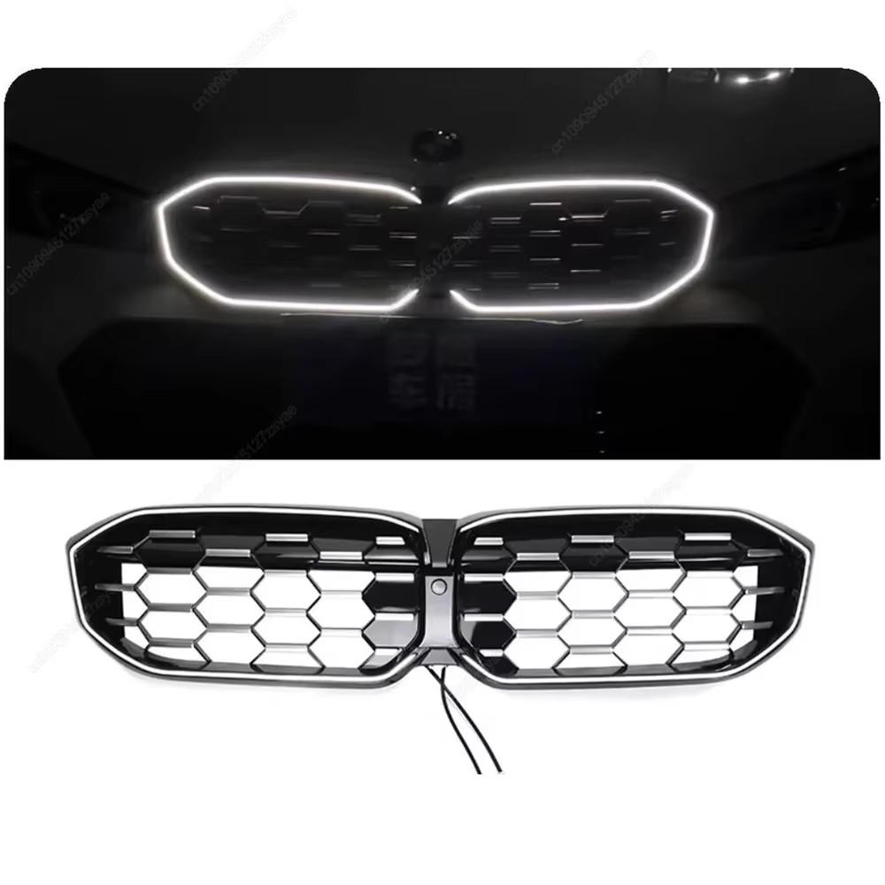 Front Kidney Diamond Grille Grill Center Grid Mesh With LED Light For BMW 3 Series G20 G21 M-Sport 320i 325i 330i LCI 2022-2024