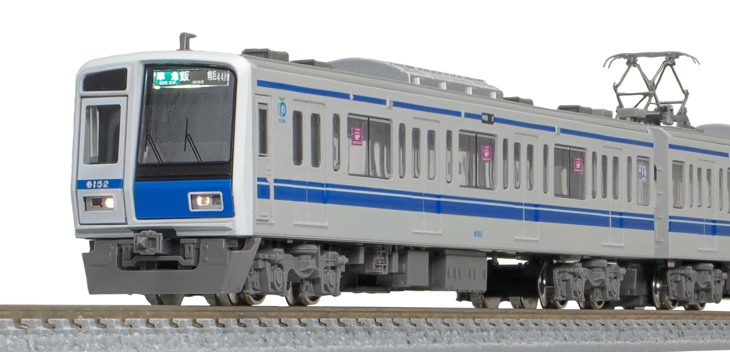 

Greenmax N Gauge Seibu 6000 Series Aluminum Car, Selectable Car Number, with Door Pocket Windows, Basic 4-Car Set, Powered, Model Train, 32038