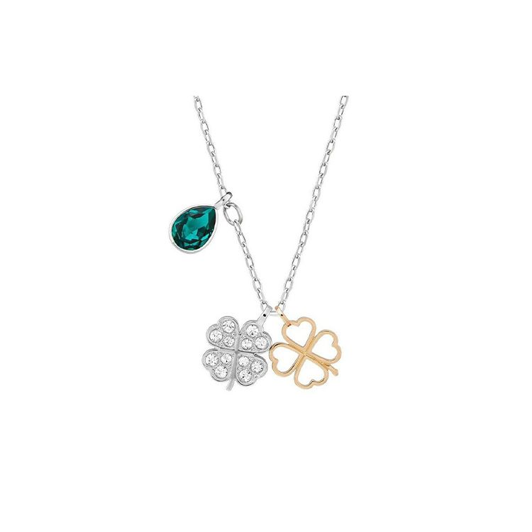 Swarovski Lucky Four-Leaf Clover Pendant Necklace Women necklace Platinum 5139471 Box (Random Color)