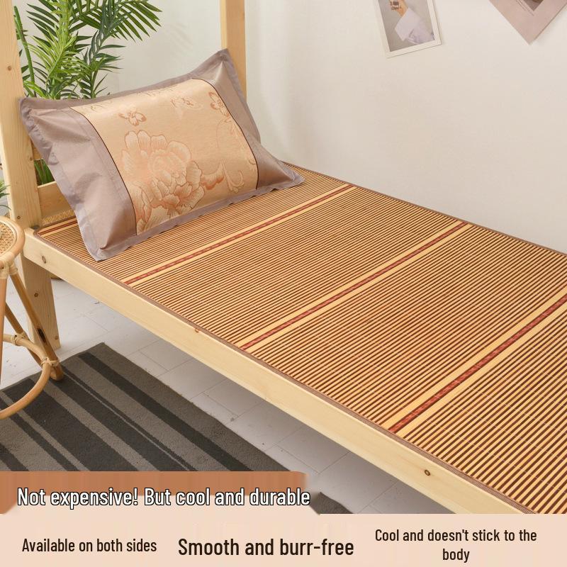 Bamboo Rattan Ice Silk Cooling Mat - Single Adult Dormitory Mat for Summer 60*120cm Single Mat/0.4kg