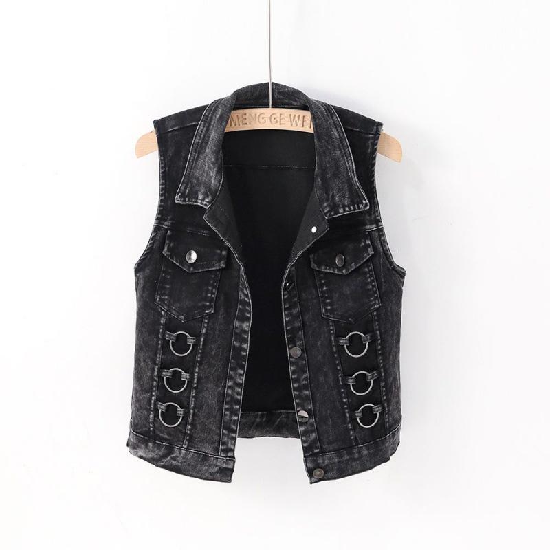 Women's Slim Denim Vest - Trendy Spring & Autumn Cardigan Outerwear 2023