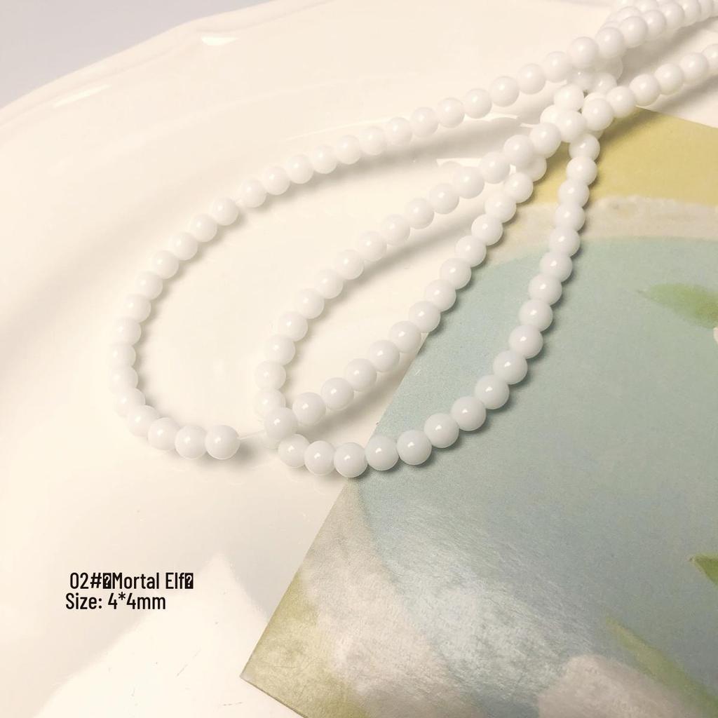 Mortal Elf Frosted Glass Beads - Round Tube Spacers for DIY Bracelets & Necklaces