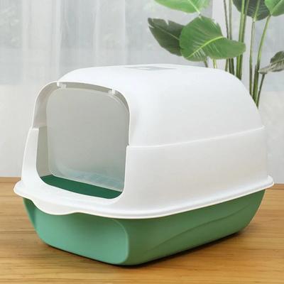 Anti-Splash Cat Litter Box-Large Capacity Pet Sandbox for Cats Kitty Kitten Toilet Tray Bedpan & Essential Cat Cleaning Supplies