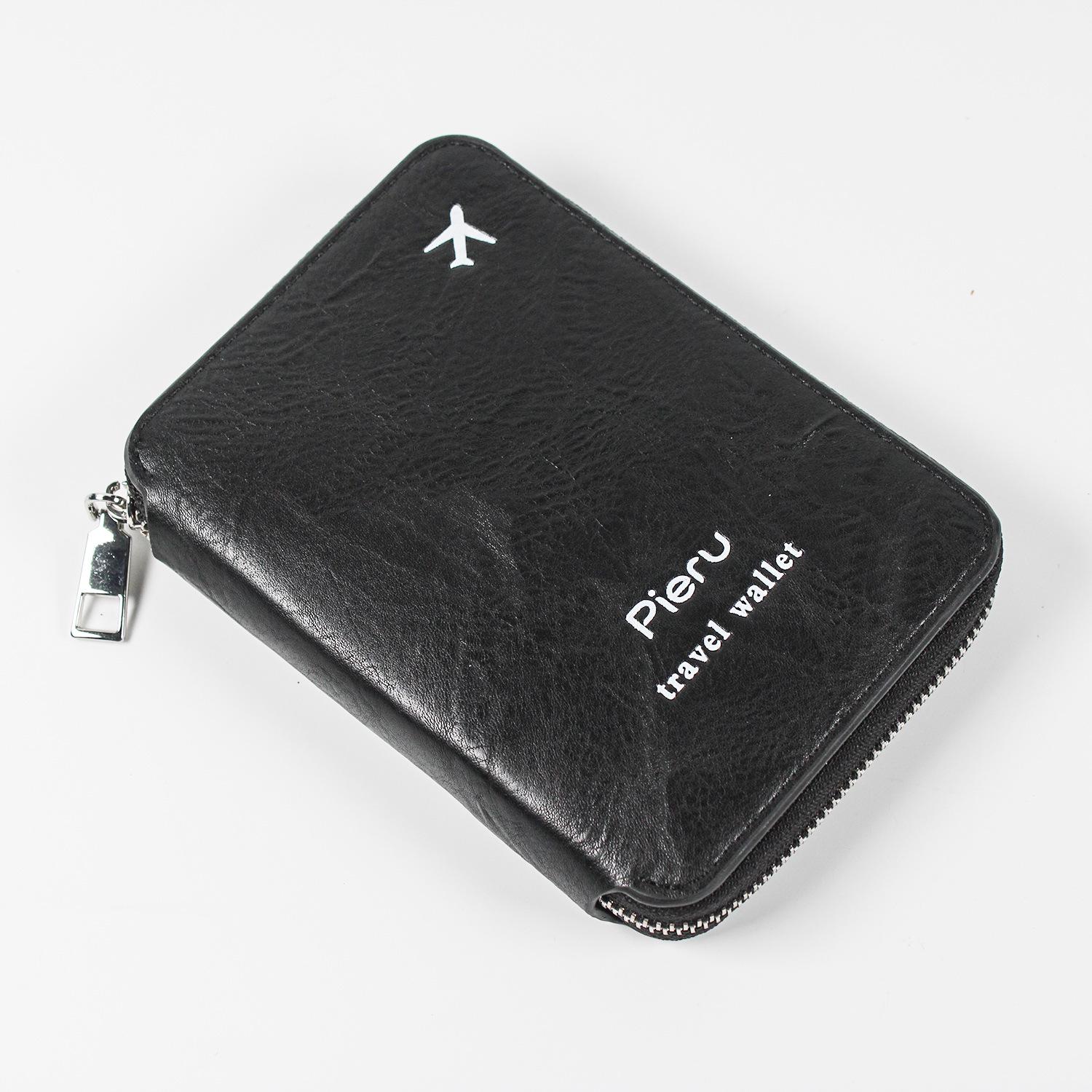 

2024 RFID Anti-Theft Zipper Passport Holder: Multifunctional Travel Wallet Organizer чорний