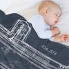 Steam Train Blueprint Throw Blanket Picnic Shaggy Hairy Decoratives Blankets