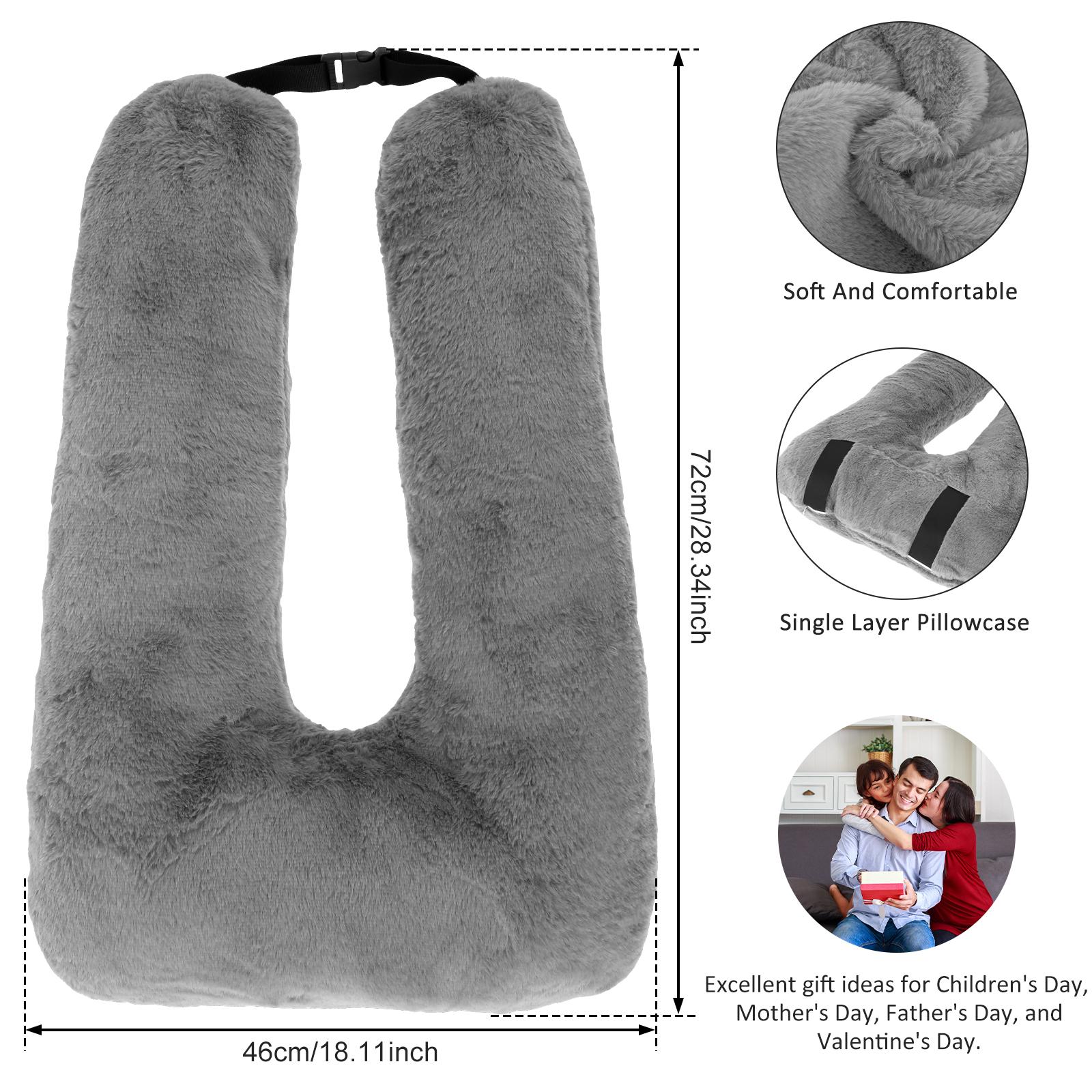 U-Shape Travel Pillow Soft Comfortable Kids Car Pillow Support 46x72cm Sleeping Car Seat Pillow Cushion for Long Journey Travel 1Pc серый