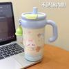 Cartoon cute Big Mac handle ice cup girls large capacity desktop thermos cup 111 stainless steel straw cup