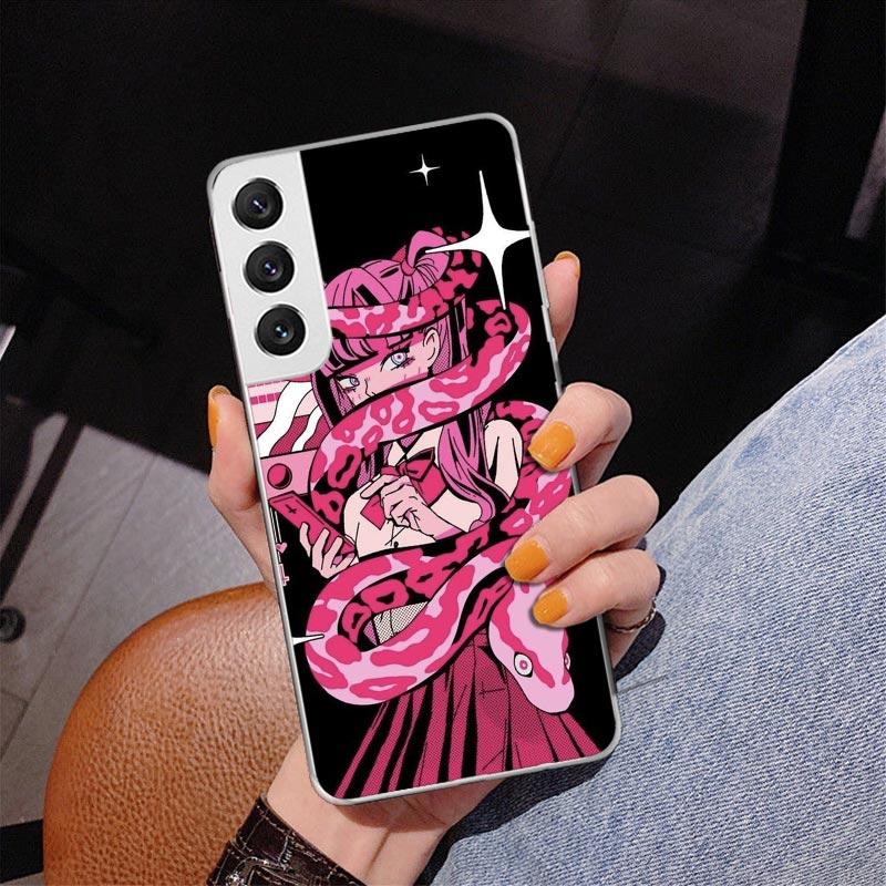Brokenhearted Anime Girl Phnoe Case for Samsung Galaxy S26 S25 Edge S23 S24 Ultra S22 Plus S21 S20 FE Unique Cover Soft Coque Ga