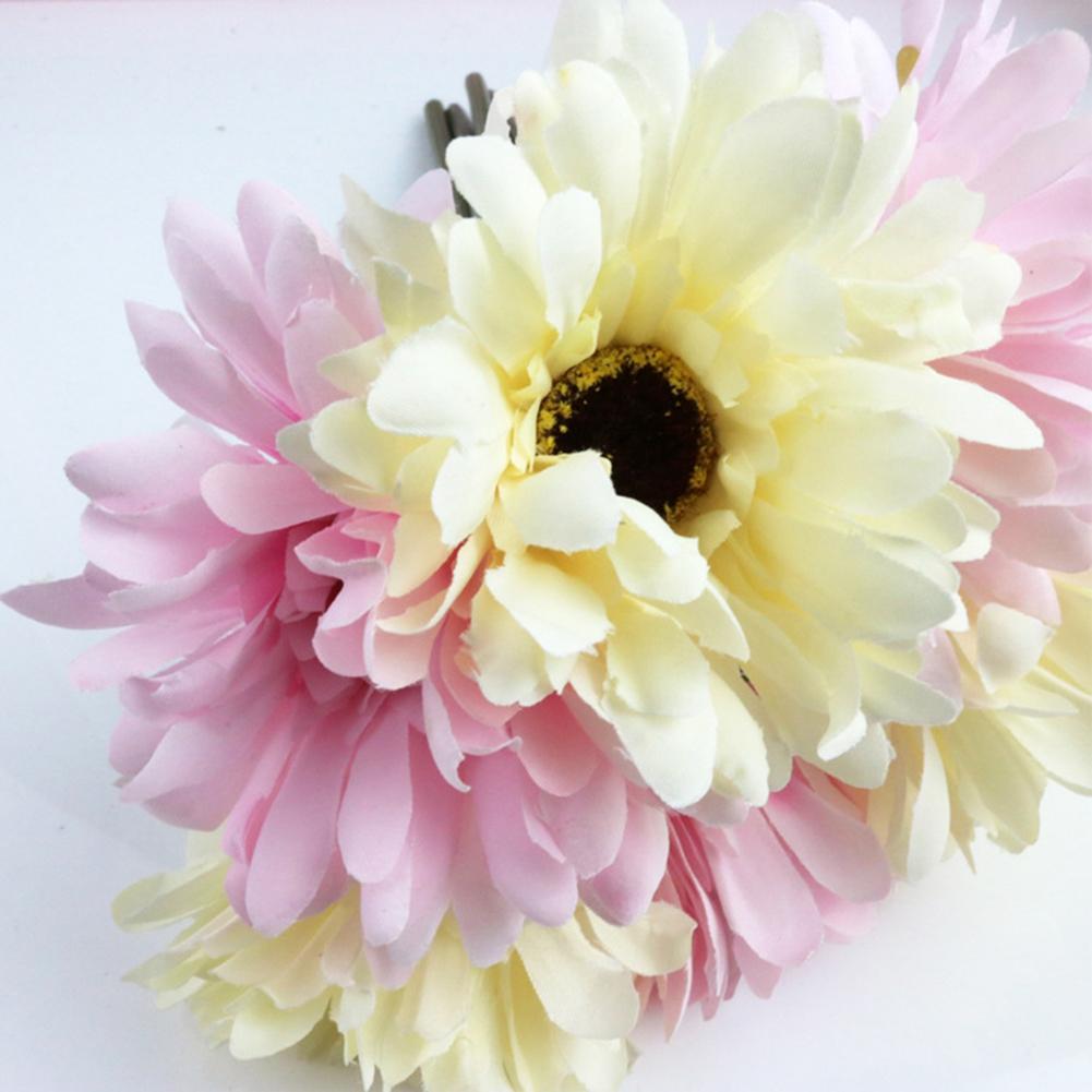 6pcs/bundle Artificial Flowers Diy Gerbera Simulation Bouquet Home Wedding Decor Accessories