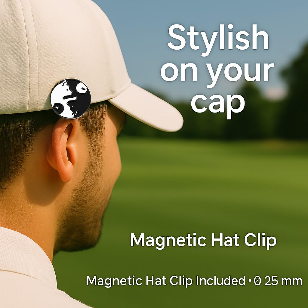 Golf Marker with Magnetic Clip Hat Clip Taiji Tao Mark