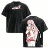 DARLING in the FRANXX T-shirt Lavé personnalité Vêtements Nouveau Modèle Anime T-shirt Vêtement toute l'année Couples Grande Taille Unisexe Classique