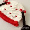 Autumn Winter Princess Baby Hat with Braids: Cute Knit Design for Newborns and Girls