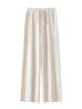 Women's High-Waist Wool Wide-Leg Pants: Autumn/Winter, Thick & Warm, Casual, Long, Knitted, Straight-Leg.