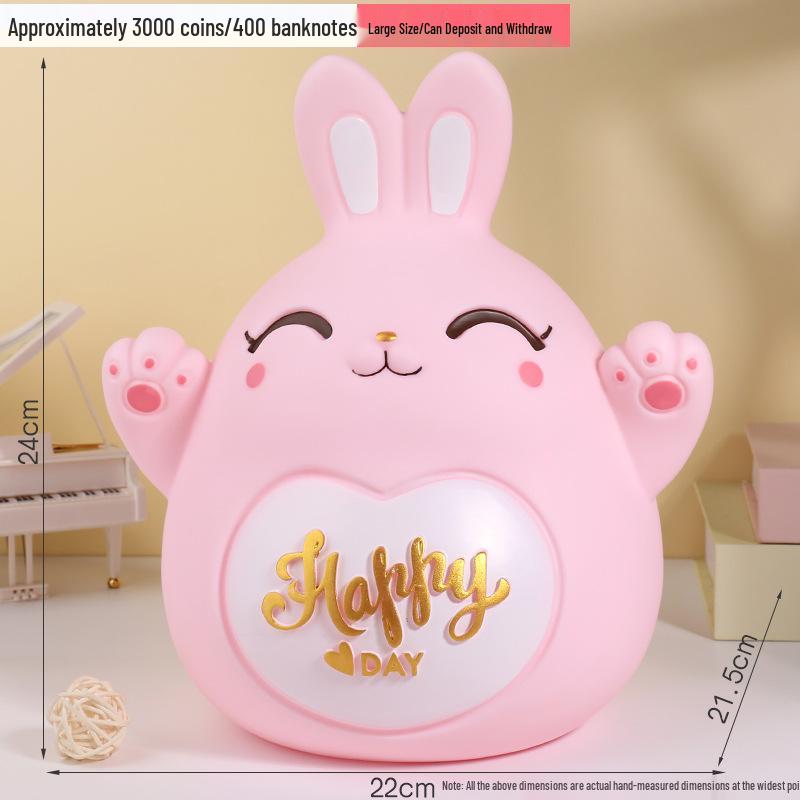 New Deer Cartoon Large Piggy Bank: Net Red Savings Bank for Girls, Kids' Gift