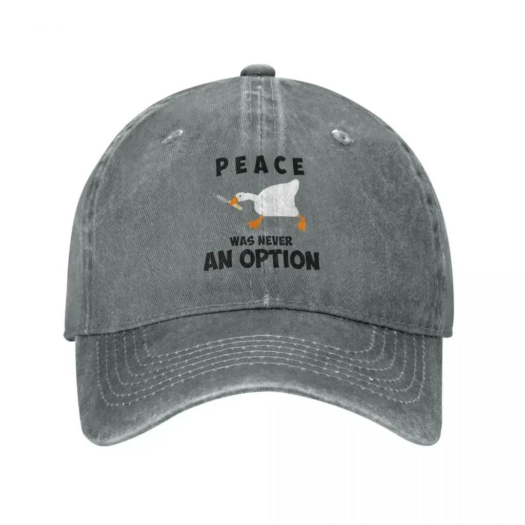 Peace Was Never An Option Cute Baseball Caps Classic Distressed Denim Washed Cartoon Ducks Snapback Hat Unisex Running Golf Hat