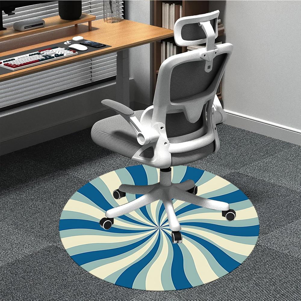 

1pc Spiral Pattern Office Round Area Rug, Indoor Mat Suitable ForOffice, Under Office Chairs Bedroom Living Room Home Decor, Room Decot136 80cm by 80cm