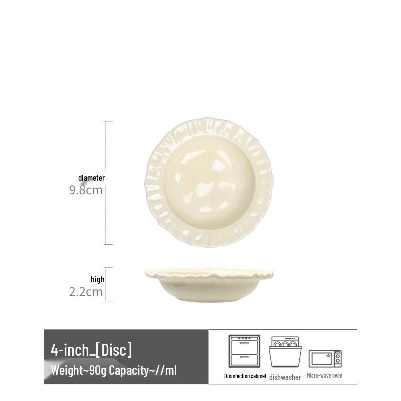 French Ceramic Lace-Edge Deep Salad Plate - Western Tableware