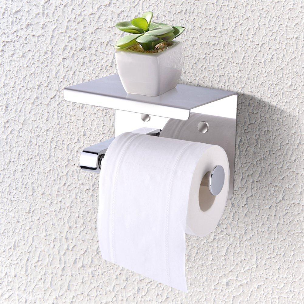 Wall Mounted Tissue Holder, SUS304 Stainless Steel Bathroom Toilet Paper Holder