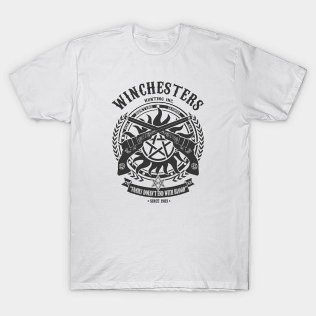 

Men Black Print T-shirt Winchester Bros Ii No-Cut Transfer Paper Print Cotton Tshirt S білий