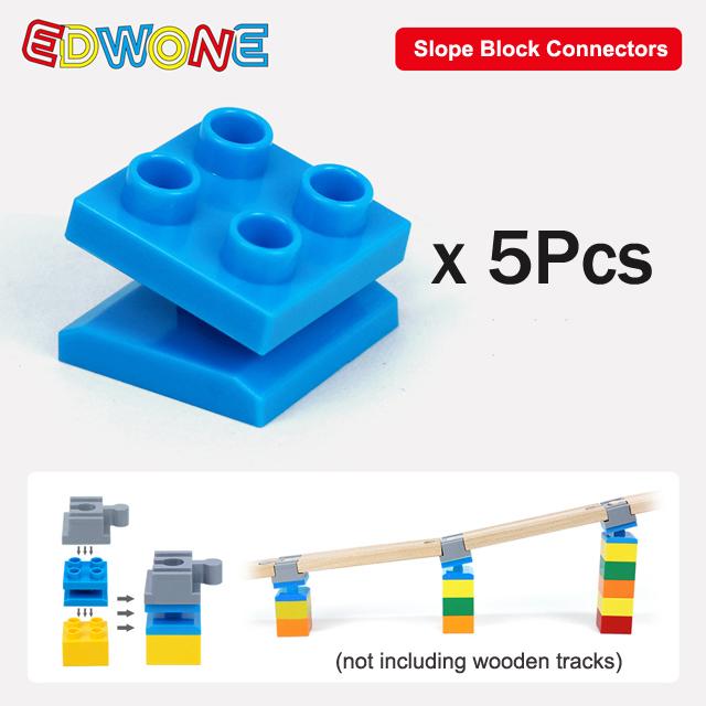 5/10pcs Universal Wooden Tracks Connectors Accessories Big Size Blocks Rotatable Connection Adapters Fit for Brand Train Tracks