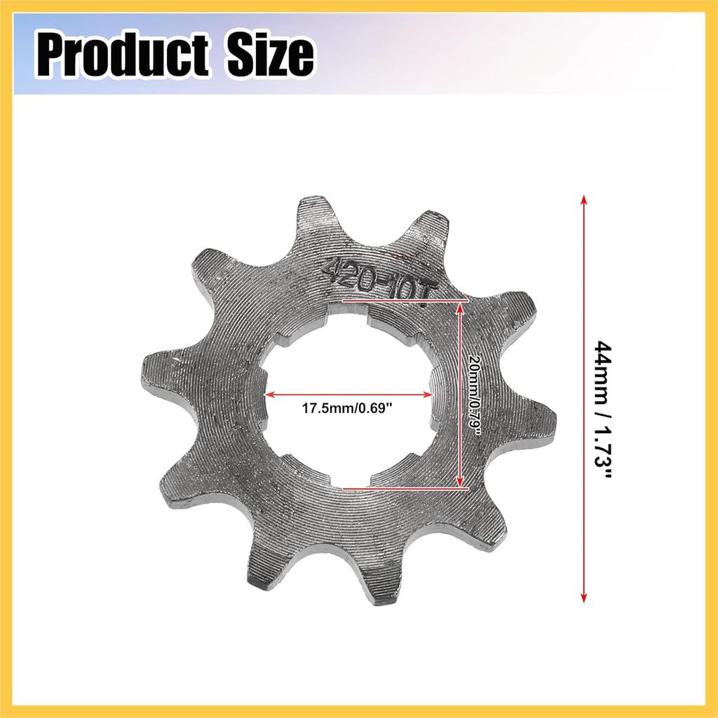 1 Set 420 10T 20mm Motorcycle Front Engine Sprocket for 50cc 70cc 90cc 110cc 125cc Dirt Pit Bike Mini Bike ATV Auto Replacement Parts
