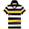 TrendHub Striped Polo Shirt Men Short Sleeve Business Casual Polo Shirt Gent Slim Fit Cotton Breathable Fashion Polo