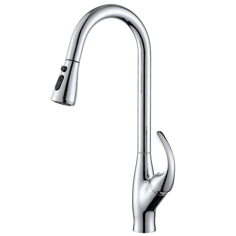 TLXT Brass Hot & Cold Pull-Out Kitchen Faucet