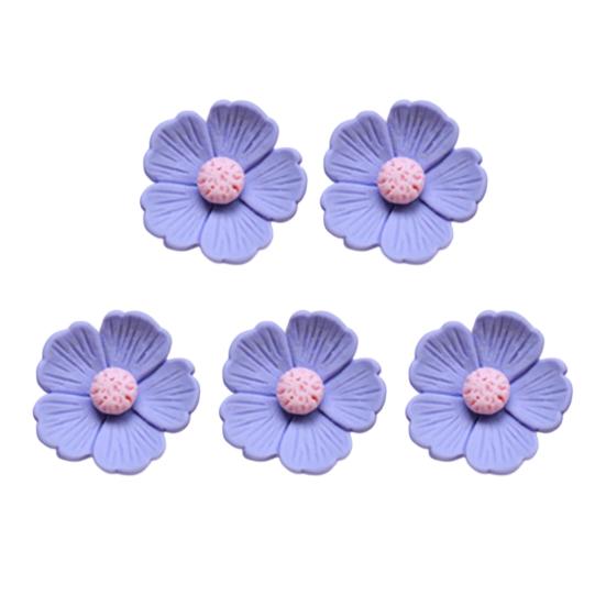 5Pcs Resin Flowers DIY Accessories Flat Back Blooms Ornaments for Jewelry Hair Accessories DIY Craft Projects