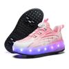 Runaway Shoes, Small Four-wheel Pulley Shoes, Student Sneakers, USB Charging Luminous Shoes, Boys and Girls